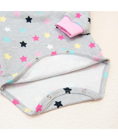 Baby bodysuit 6-12 months Star Dexter`s Gray; Pink d329zd 74 cm (d329zd)
