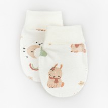 Царапки для малышей на манжете с начесом 0-3 мес с зайчиками Bunnies  Dexter`s  Белый 315122  0-3м (315122)