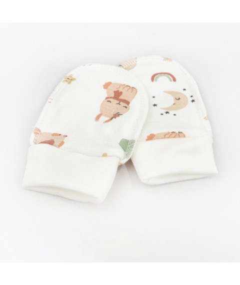 Царапки для малышей на манжете с начесом 0-3 мес с зайчиками Bunnies  Dexter`s  Белый 315122  0-3м (315122)