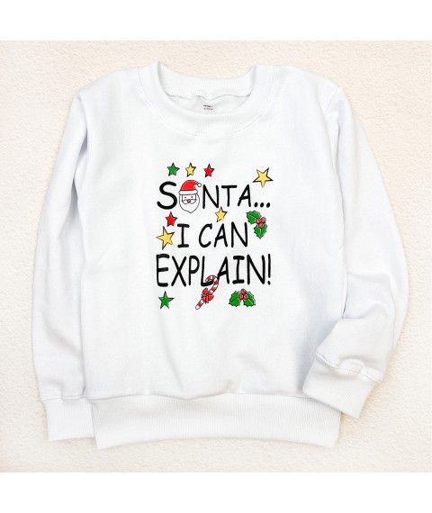 Children's jumper with Christmas print Santa Dexter`s White d315snt-b 110 cm (d315snt-b)