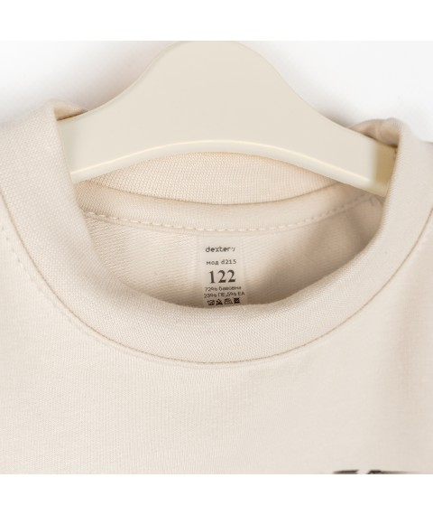 Свитшот для девочки Leo Beige  Dexter`s  Бежевий d215-1лпр-бж  134 см (d215-1лпр-бж)