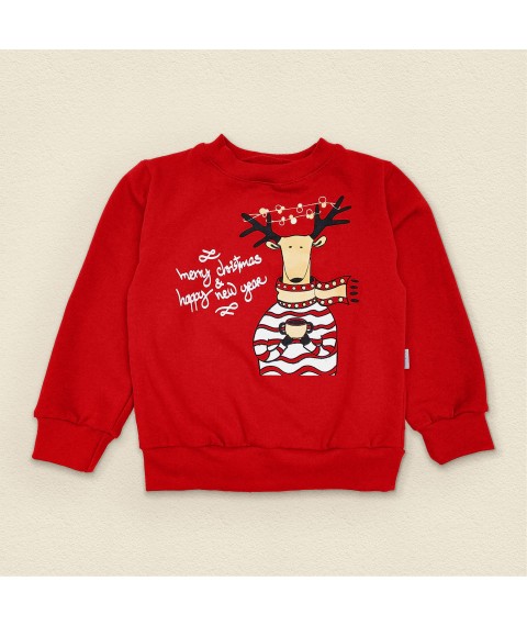 Children's jumper with nachos and holiday print Rudolf Dexter`s Jumper 315 116 cm (d315ол-нгтг)