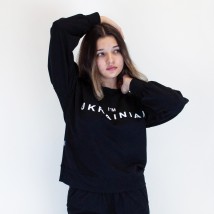 Women's sweatshirt with the patriotic inscription I`m UKRAINIAN Dexter`s Black 2110 XL (d2110-3)