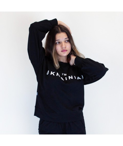 Women's sweatshirt with the patriotic inscription I`m UKRAINIAN Dexter`s Black 2110 XL (d2110-3)