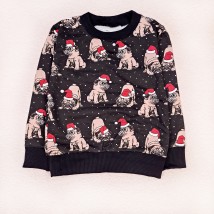 Children's jumper Christmas pug Dexter`s Black d315mps-chn-3 98 cm (d315mps-chn-3 )