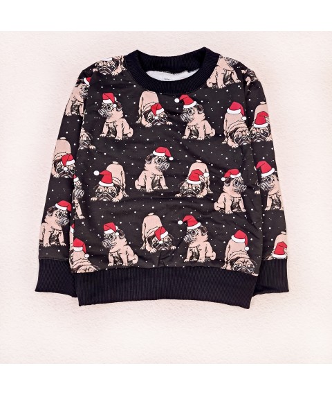 Children's jumper Christmas pug Dexter`s Black d315mps-chn-3 140 cm (d315mps-chn-3 )