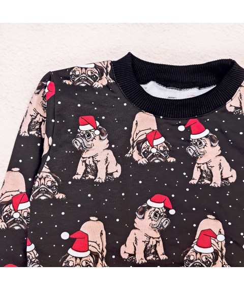 Children's jumper Christmas pug Dexter`s Black d315mps-chn-3 140 cm (d315mps-chn-3 )
