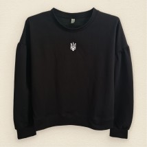 Women's black sweatshirt with Dexter`s trident embroidery Black 2110 S (d2110-5)