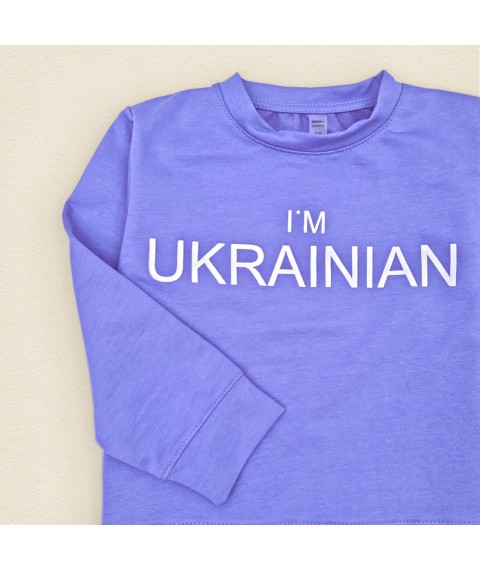 Blue children's sweatshirt with the patriotic inscription I`M UKRAINIAN Dexter`s Blue 2112 122 cm (d2112-3)
