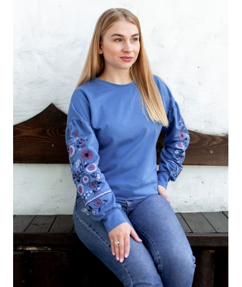 Women's blue stitched shirt. Dexter`s Blue 2110 L (d2110-2)