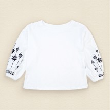 Dexter`s white long sleeve embroidered dress for girls White 1302 134 cm (d1302-4)