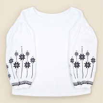 Dexter`s white long sleeve embroidered dress for girls White 1302 134 cm (d1302-4)
