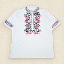 White short-sleeved embroidered shirt for men Dexter`s White 1314 M (d1314-11)