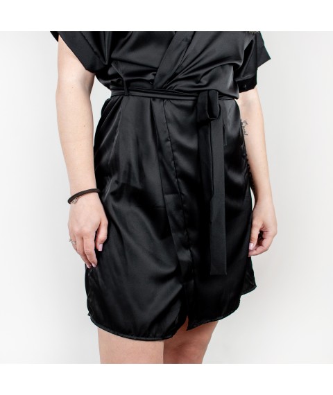 Халат жіночий атласний Black  Dexter`s  Чорний d605-1  S (d605-1)