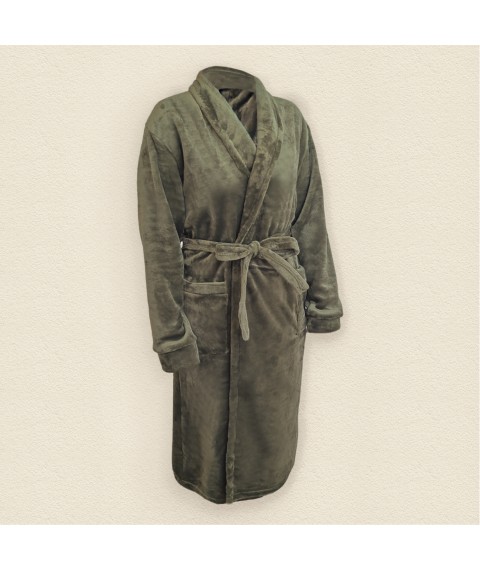 Warm men's bathrobe velsoft Khaki Dexter`s Khaki d417-6 L (d417-6)