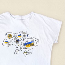 Жіноча футболка біла кулір Україна.  Dexter`s  Білий 1103  S (d1103крнв-б)
