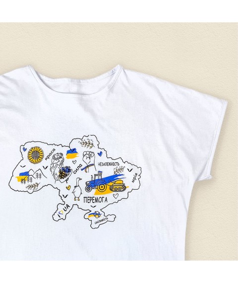 Жіноча футболка біла кулір Україна.  Dexter`s  Білий 1103  S (d1103крнв-б)