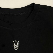 Men's patriotic t-shirt with the coat of arms of Ukraine Dexter`s Black 1104 L (d1104ash-chn)