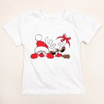 T-shirt for children white Festive Santa Dexter`s White d1102snt-b 98 cm (d1102snt-b)