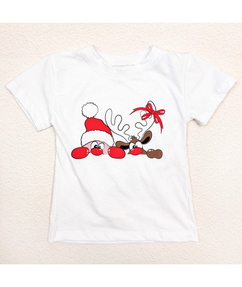 T-shirt for children white Festive Santa Dexter`s White d1102snt-b 98 cm (d1102snt-b)