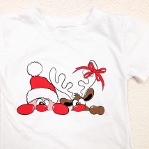 T-shirt for children white Festive Santa Dexter`s White d1102snt-b 98 cm (d1102snt-b)