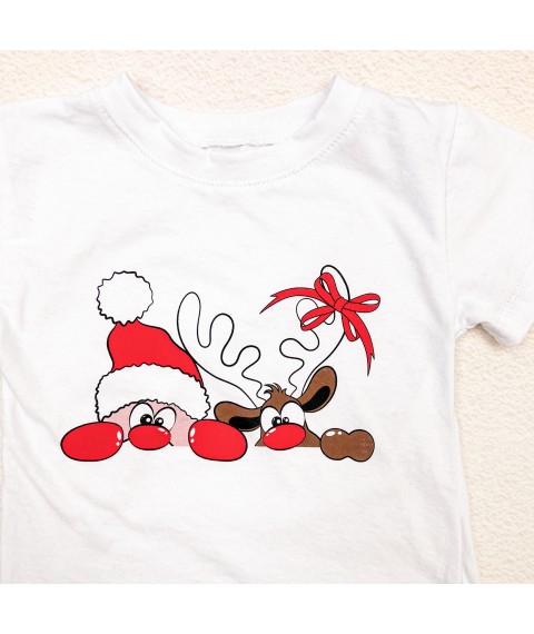 T-shirt for children white Festive Santa Dexter`s White d1102snt-b 98 cm (d1102snt-b)