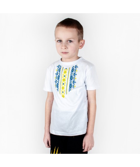 T-shirt for a boy with an embroidered print Dexter`s White 1102 122 cm (d1102-2)