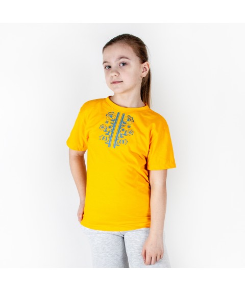 Детская футболка с коротким рукавом под вышиванку  Dexter`s  Желтый 1102  110 см (d1102ас-ж)