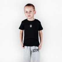 T-shirt for children with short sleeves with an embroidered Dexter`s trident Black 1102 140 cm (d1102ash-chn)