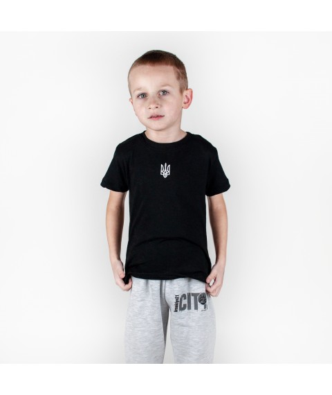 T-shirt for children short sleeve with embroidered Dexter`s trident Black 1102 122 cm (d1102ash-chn)
