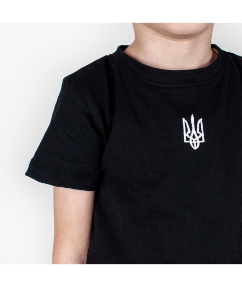 T-shirt for children, short sleeves with an embroidered Dexter`s trident Black 1102 110 cm (d1102ash-chn)