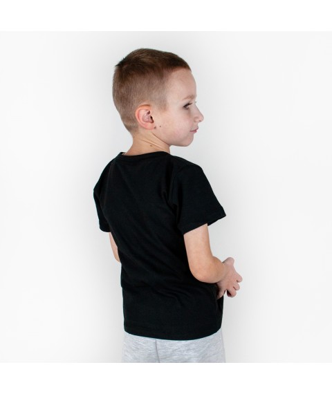 T-shirt for children with short sleeves with an embroidered Dexter`s trident Black 1102 140 cm (d1102ash-chn)