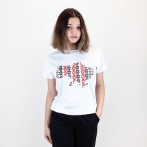 Women's T-shirt white patriotic print Ukraine Dexter`s White 1103 M (d1103кр-б)