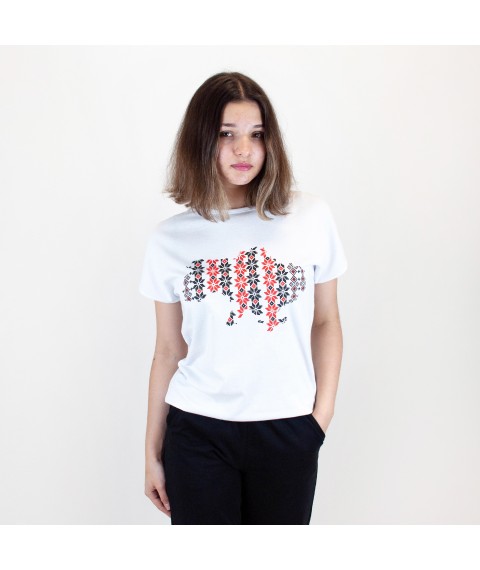 Women's t-shirt white patriotic print Ukraine Dexter`s White 1103 S (d1103кр-б)