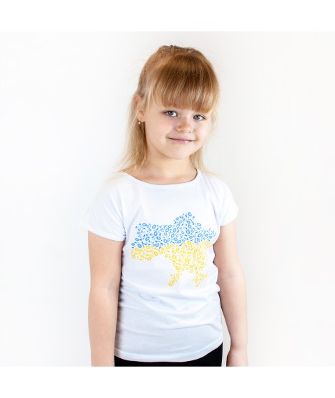 T-shirt for girls UKRAINE Dexter`s White 1101 134 cm (d1101-7)