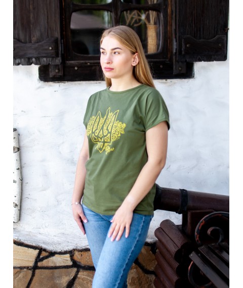 Women's khaki t-shirt with a patriotic print. Dexter`s Khaki 1103 XL (d1103trz-хк)