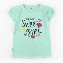 Футболка для девочки Sweet girl  Dexter`s  Ментол d1101кд-мт  110 см (d1101кд-мт)