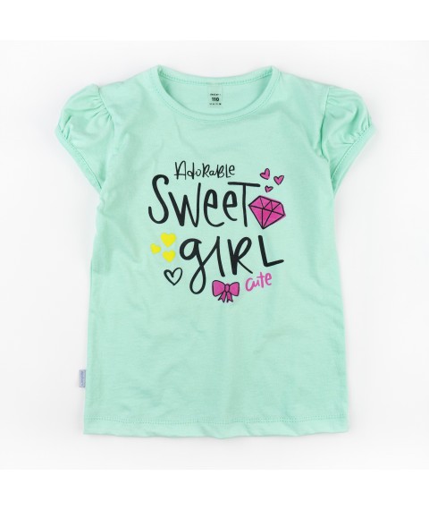 Футболка для девочки Sweet girl  Dexter`s  Ментол d1101кд-мт  110 см (d1101кд-мт)