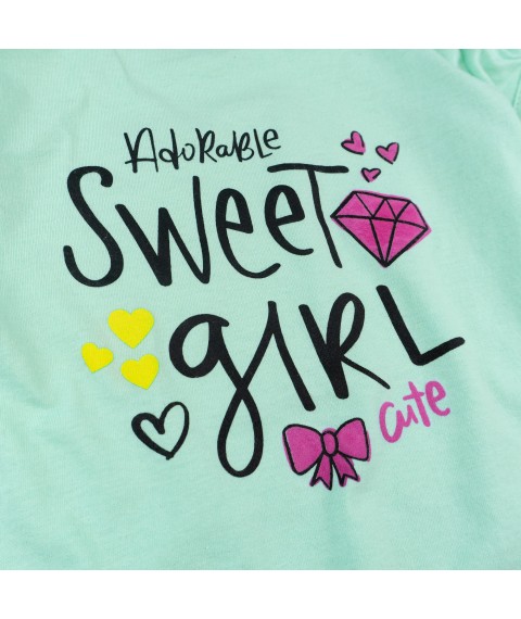 Футболка для девочки Sweet girl  Dexter`s  Ментол d1101кд-мт  110 см (d1101кд-мт)