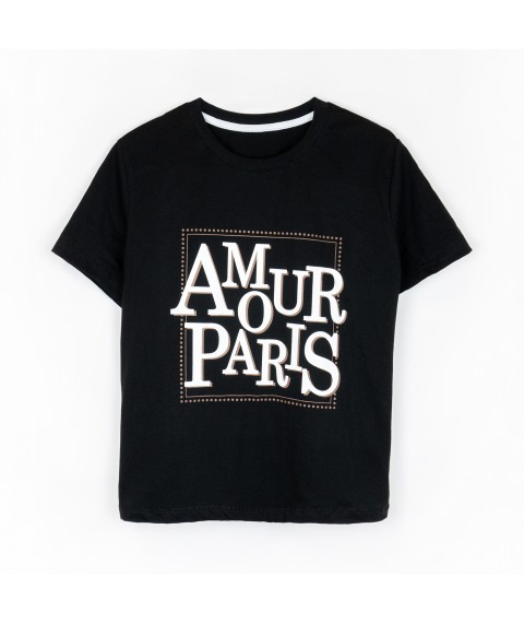 Футболка женская с принтом Amour Paris  Dexter`s  Черный d1601-5  S (d1601-5)