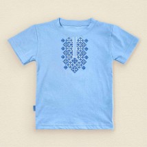 Блакитна футболка з принтом під вишиванку  Dexter`s  Блакитний 1102  140 см (d1102ас-гб)