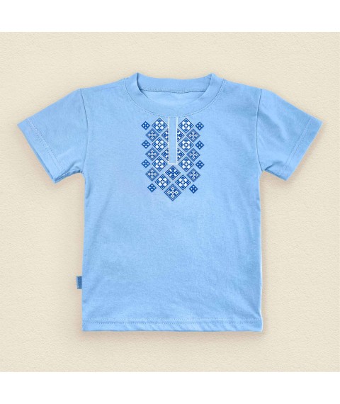 Голубая футболка с принтом под вышиванку  Dexter`s  Голубой 1102  140 см (d1102ас-гб)