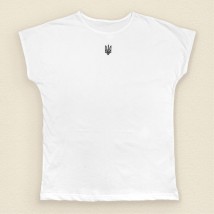 Women's t-shirt with the coat of arms of Ukraine in white Dexter`s White 1103 M (d1103ash-b)