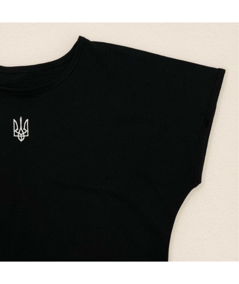 Жіноча футболка з вишивкою герба України.  Dexter`s  Чорний 1103  XL (d1103аш-чн)