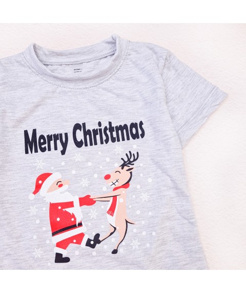 Футболка детская серая кулир Merry Christmas  Dexter`s  Серый d1102снт-ср  110 см (d1102снт-ср)