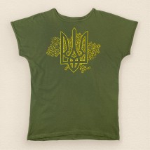 Women's khaki t-shirt with a patriotic print. Dexter's Khaki 1103 L (d1103трз-хк)