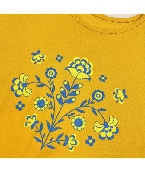 Women's t-shirt with yellow embroidered print. Dexter`s Yellow 1103 XL (d1103ас-ж)