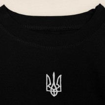 Футболка детская короткий рукав с вышивкой герб Украины  Dexter`s  Черный 1102  134 см (d1102аш-чн)