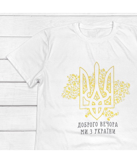 Men's t-shirt with patriotic print Ukraine Dexter`s White 1104 S (d1104-4)