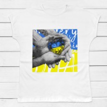 Женская футболка с принтом Украина в наших руках  Dexter`s  Белый 1103  XL (d1103-15)